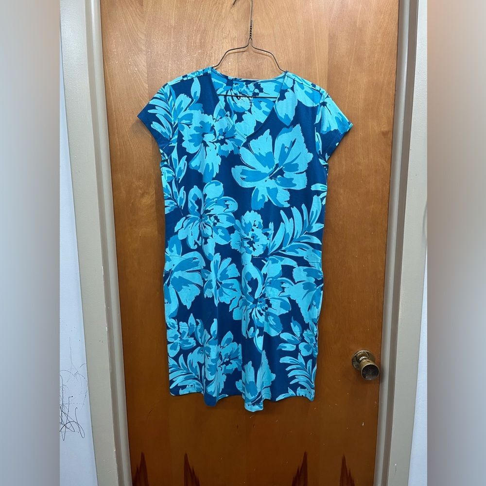 Denim and company Elegant Floral Mini Dress in Blue